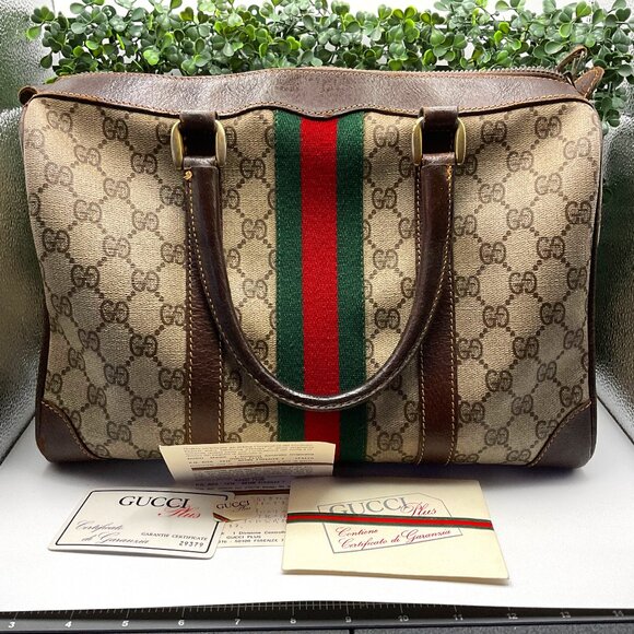 Gucci Handbags - SUPER RARE! W/ORIGINAL PAPERWORK! GUCCI GG Boston Bag (Vintage)
